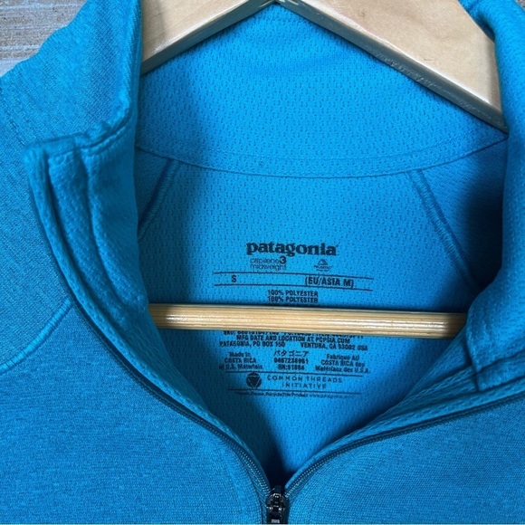 Patagonia Capeline 3 Midweight Quarter Zip Blue Outdoor Hiking Womens S - Picture 3 of 5